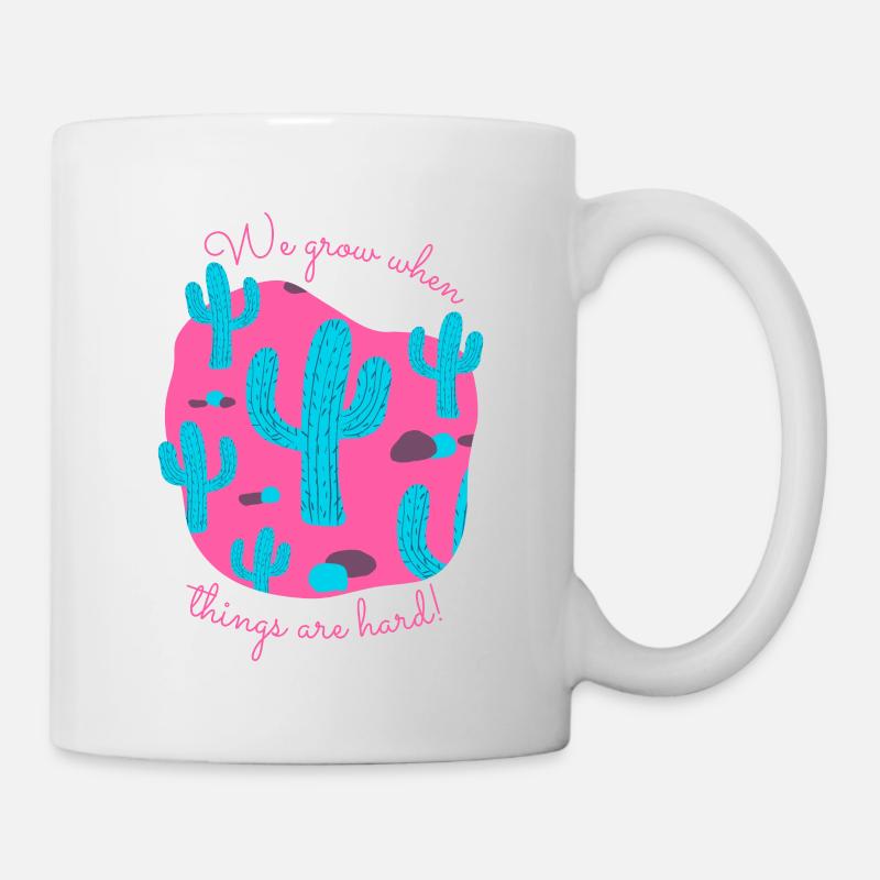 fuxsia Desert Background Saguaro Cactus - Mug - white