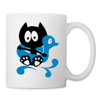 It's bath time! humor cat bathing - Mug - white - Right