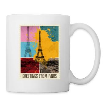 Paris France City Skyline Stamp Holiday - Mug - white - Right
