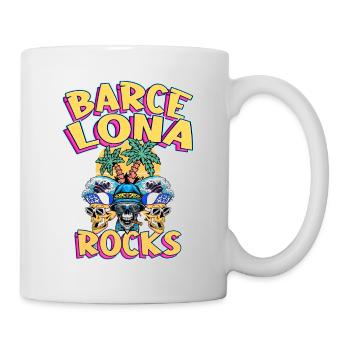 Barcelona Sommer Sonne Strand Palmen Totenkopf - Tasse - Weiß - Rechts