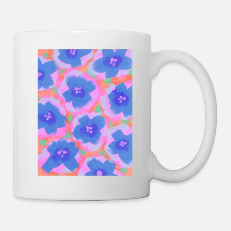 Fleurs violettes mignonnes - Mug blanc - blanc