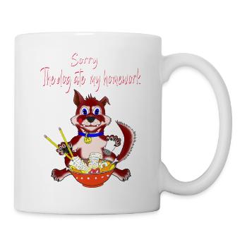 The dog ate my homework - Mug - white - Right