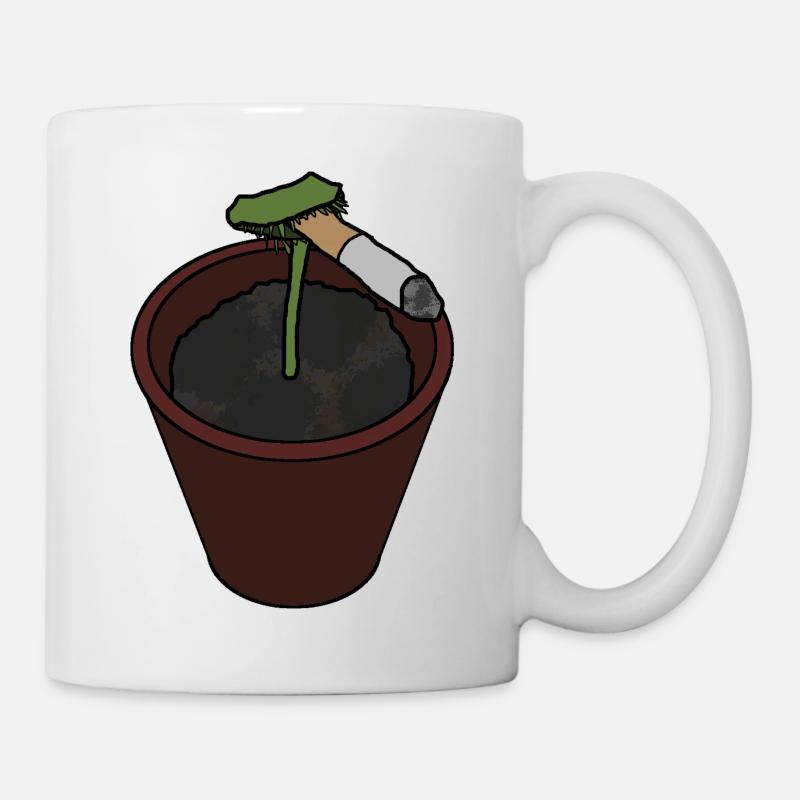 Venus Flytrap with Cigarette - Mug - white