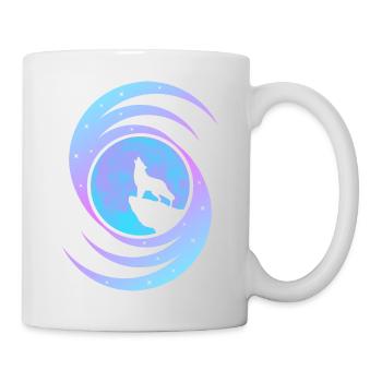 Der Wolf, der den Mond in der Galaxie anheult - Tasse - Weiß - Rechts