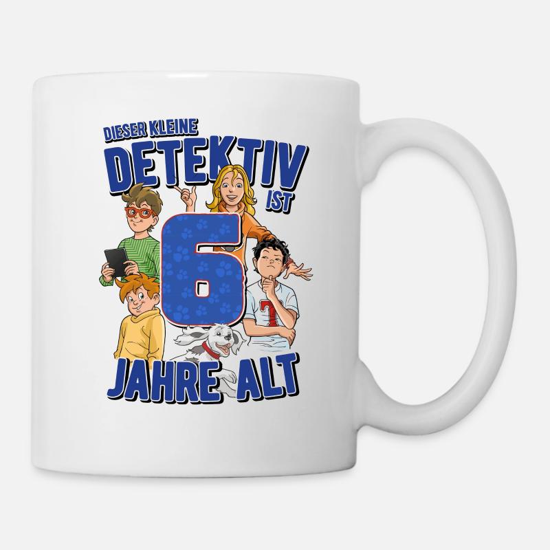TKKG Junior 6. Geburtstag Sechs Blau Geschenk - Tasse - Weiß