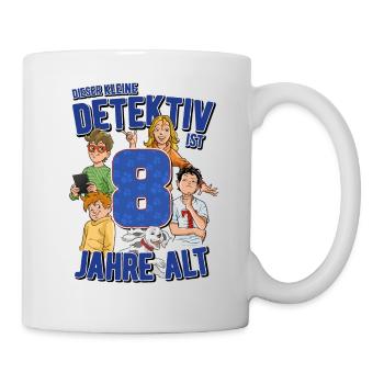 TKKG Junior 8. Geburtstag Acht Jahre Blau Geschenk - Tasse - Weiß - Rechts
