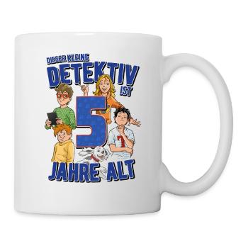 TKKG Junior 5. Geburtstag Fünf Jahre Blau Geschenk - Tasse - Weiß - Rechts