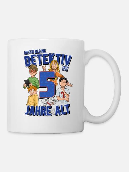 TKKG Junior 5. Geburtstag Fünf Jahre Blau Geschenk - Tasse - Weiß