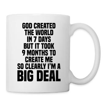 GOD CREATED THE WORLD - Mug - white - Right
