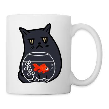 poisson chat - Mug blanc - blanc - Droite