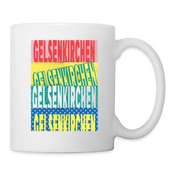 Gelsenkirchen Deutschland Stadt Schrift Skyline - Tasse - Weiß - Rechts