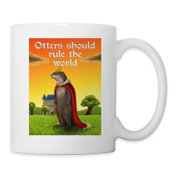 Otters moeten de wereld regeren - Mok - wit - Rechts