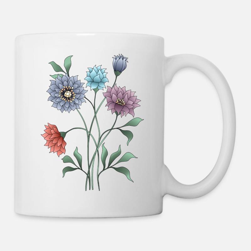 Blumen - Tasse - Weiß