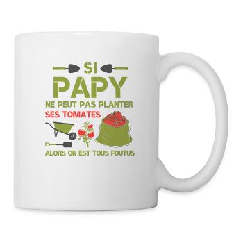 Papy Jardinier Planter Des Tomates Humour Cadeau - Mug blanc - blanc - Droite