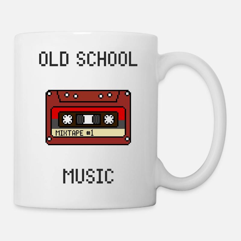 Retro 8-Bit Pixel Art Music Tape - Tasse - Weiß