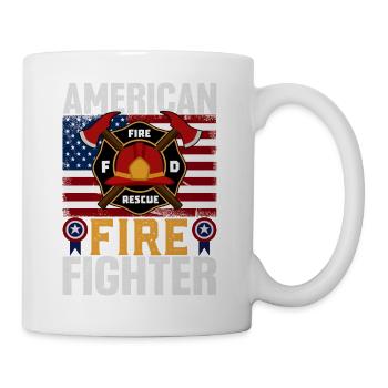 | Feuerwehr American Firefighter | Held - Tasse - Weiß - Rechts