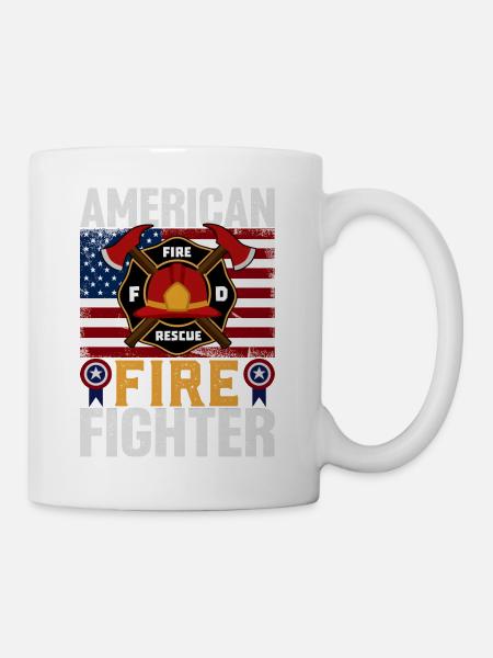 | Pompiers | des pompiers américains Héros - Mug blanc - blanc