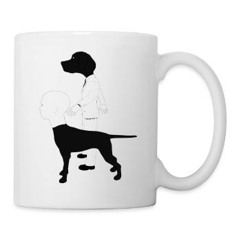 Anthropomorphic Dog in Black Suit - Mug - white - Right
