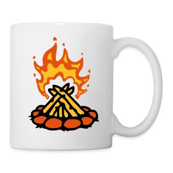Feu primitif feu de camp camping - Mug blanc - blanc - Droite