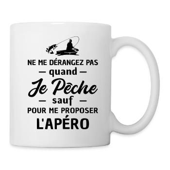 pêche et l'apéro / humour pêche - Mug blanc - blanc - Droite