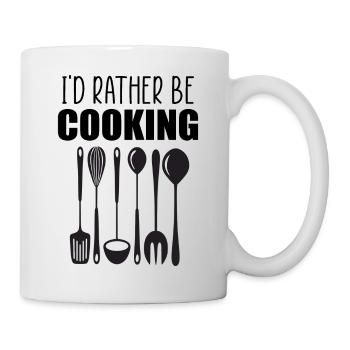 Ich würde lieber lustiges Zitat kochen - Tasse - Weiß - Rechts
