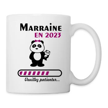 Marraine en 2023, future marraine, grossesse, bébé - Mug blanc - blanc - Droite