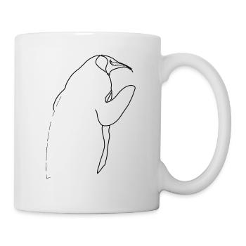Pinguin Illustration Silhouette Geschenkidee - Tasse - Weiß - Rechts