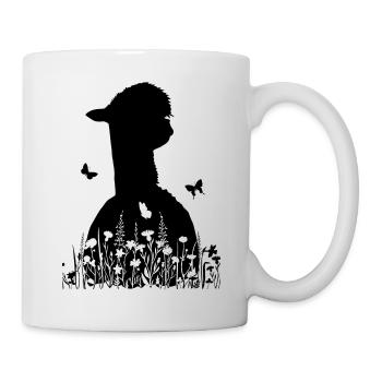 Alpaka Wildblumen Blumen - Tasse - Weiß - Rechts