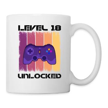 Level 18 Unlocked Zocker Gamer Geburtstag Gaming - Tasse - Weiß - Rechts