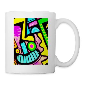 visages fous urbains - Mug blanc - blanc - Droite