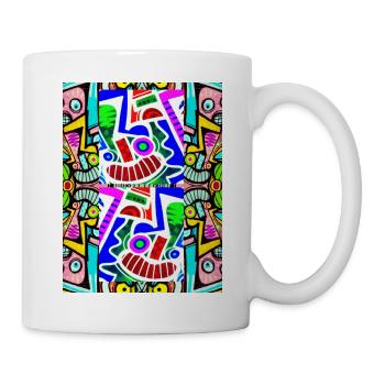 Pop art Motif Visage Graffiti - Mug blanc - blanc - Droite
