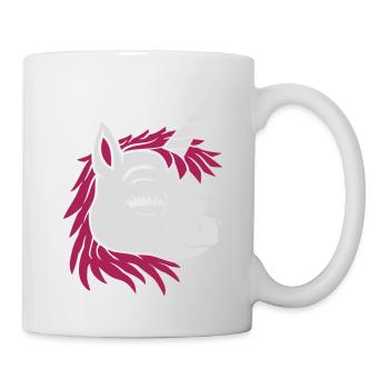 Visage comique licorne heureuse - Mug blanc - blanc - Droite