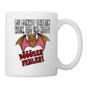 Böser Fehler kleine liebe Vampir Fledermaus - Tasse - Weiß - Rechts