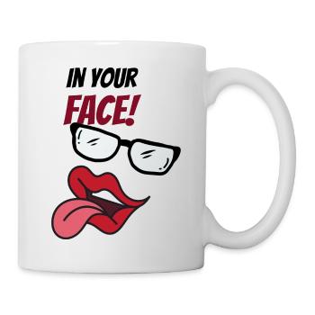 visage abstrait avec dicton - Mug blanc - blanc - Droite