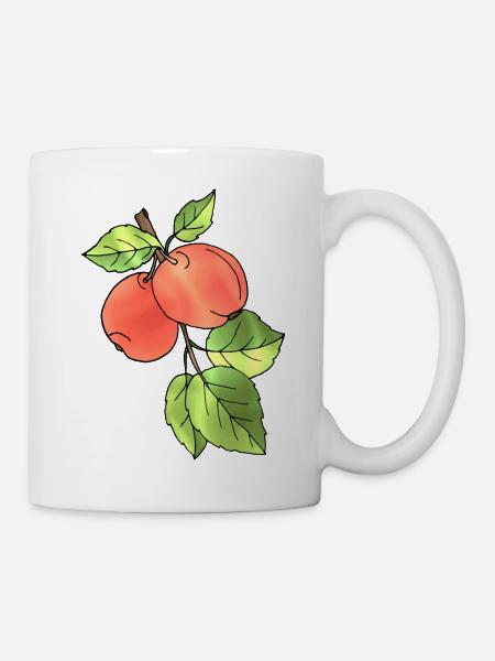 Äpfel - Tasse - Weiß