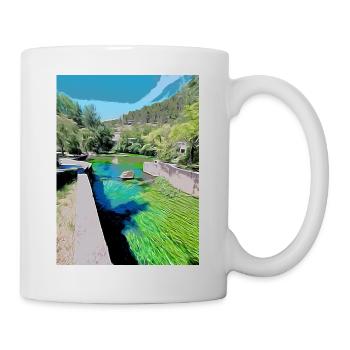 Drawing of Provence - Fountain of Vaucluse - Mug - white - Right