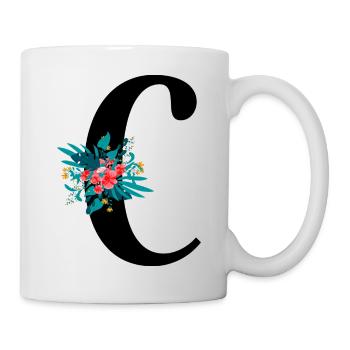 Buchstabe C blumig - Tasse - Weiß - Rechts