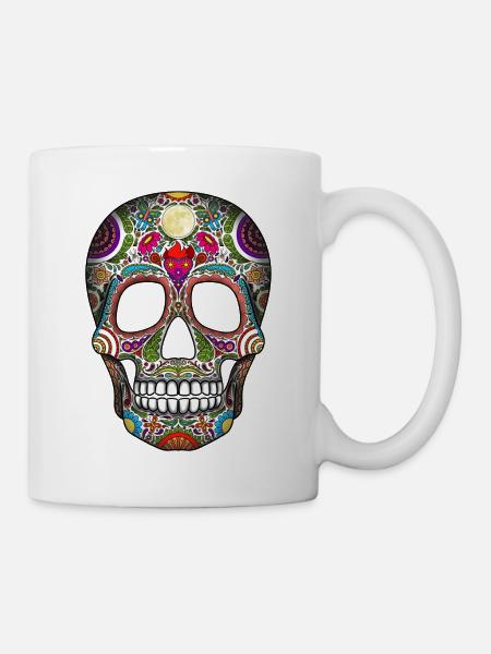 Sugar Skull Day of the Dead - Mug - white
