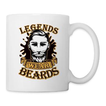 Legends wear beards - Mug - white - Right