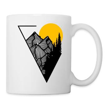 Geometric Mountains in Triangle for Mountaineers - Mug - white - Right
