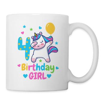 4th birthday unicorn - Mug - white - Right