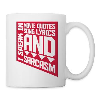 parler des paroles et du sarcasme - Mug blanc - blanc - Droite