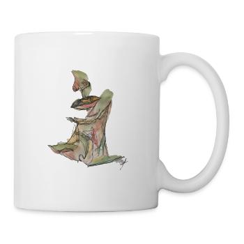 Aquarell One Line Art Person - Tasse - Weiß - Rechts