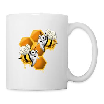 Gruselige Bienen mit Wabe - Tasse - Weiß - Rechts