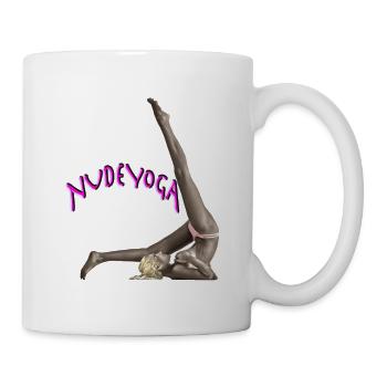 Fille pratiquant le yoga nu - Mug blanc - blanc - Droite