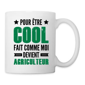 agriculteur et cool / cadeau humour agriculteur - Mug blanc - blanc - Droite