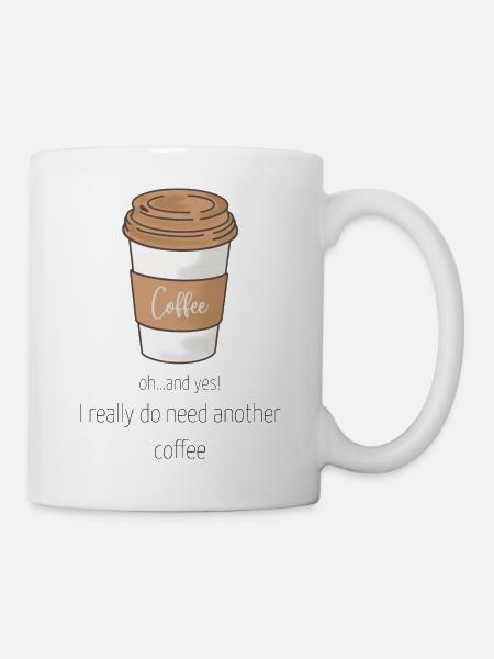 Oui, j’ai absolument besoin d’un troisième café - Mug blanc - blanc