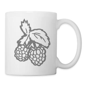 Himbeeren Rote Früchte lustige Geschenkidee Obst - Tasse - Weiß - Rechts