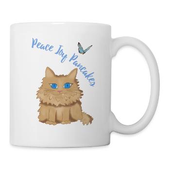 Peace Joy Pancakes Katze - Tasse - Weiß - Rechts