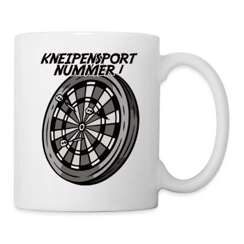 Dart Dartscheibe Dartspieler Bullseye Wurf Design - Tasse - Weiß - Rechts
